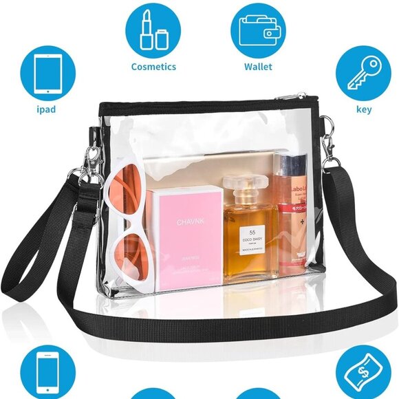 Clear Purse Stadium Approved Clear Bag with Removable Straps for Work Sporting E - Picture 3 of 6